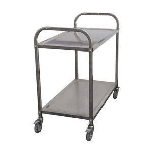 Taichang T-2 2-stöckiger Kommerzieller Edelstahl-Lieferwagen Lebensmittel-Aufbewahrungswagen mit Präsentationsregal - Product Image 6