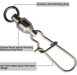Roulement à billes pivotant avec mousqueton pour connecteur de pêche, accessoire de pêche pour hameçon et leurre - Product Image 2