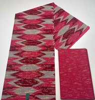 Nouveau Tissu Imprimé Wax Africain 100 % Coton Holland Kente Cire Dorée 4 Yards + 2 Yards pour Robe Femme