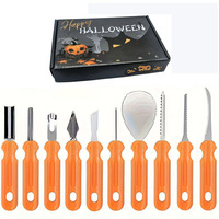 30-delige Halloween pompoen snijset, duurzaam, 8 roestvrijstalen gereedschappen, 20 expressie stencils, DIY Jack-O'-Lantern