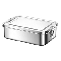 Boîte à lunch en acier inoxydable pour adultes, récipient anti-fuite, boîte à lunch en métal pour les voyages et le travail, solution écologique de stockage des repas