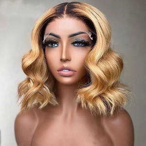 วาดคู่ก่อนถอน1B/27สีบลอนด์คลื่นสั้นบ๊อบวิก<span class=keywords><strong>ผม</strong></span>เต็มปลายสุขภาพมนุษย์<span class=keywords><strong>ผม</strong></span>สวิสลูกไม้ด้าน<span class=keywords><strong>หน้า</strong></span>วิกผม - Product Image 5