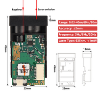Module de télémètre laser à faisceau vert 40m Capteur laser à usage extérieur pour la mesure de distance Sortie analogique