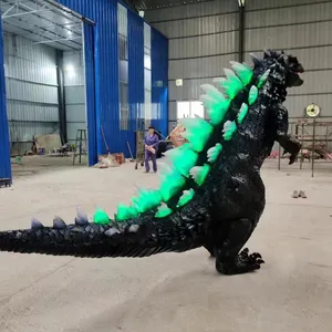 Realistisches menschliches Tragen innerhalb der Leistung Cosplay Realistisches anima tro nisches Tier Godzilla Kostüm Halloween Kostüm