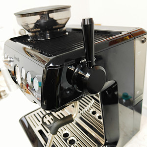 Palanca de Vapor para Cafetera Steel Pier, de Aleación de Aluminio, Acabado Negro Piano Mate y Plateado, Estilo Italiano, Lujo Retro - Product Image 1