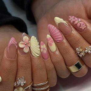 <span class=keywords><strong>Faux</strong></span> ongles en acrylique 3D sculptés en forme de fleur, durables et légers |   Options de couleurs blanches, <span class=keywords><strong>pastel</strong></span> et vives - Product Image 5
