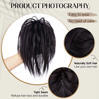 Chignon malpropre naturel ondulé bouclé Chignon ébouriffé chignon cheveux chignons pince à griffes queue de cheval Extensions de cheveux postiches chouchou pour les femmes