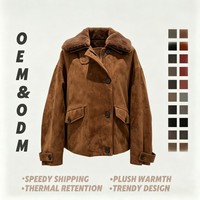 Nouvelle Arrivée Manteau en Cuir pour Femme en Daim et Peau de Mouton Style Motard Classique avec Fermeture Éclair Vêtement d'Extérieur Printanier pour Tenue Décontractée Urbaine