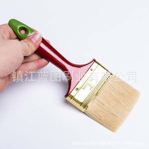 Pinceau plat à poils de porc, manche en plastique, rouge cramoisi, 12-19 mm, origine Zhenjiang, pour peinture - Product Image 2