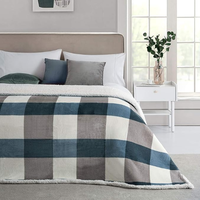 Plaid en polaire Sherpa réversible personnalisé OEM/ODM, élégant, douillet et chaud pour canapé et lit, grande taille, toutes saisons, en flanelle décorative