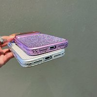 Nouvelle coque de téléphone pour 16 Pro Max, rose pailleté, en matériau PC, avec protection d'objectif, écran large
