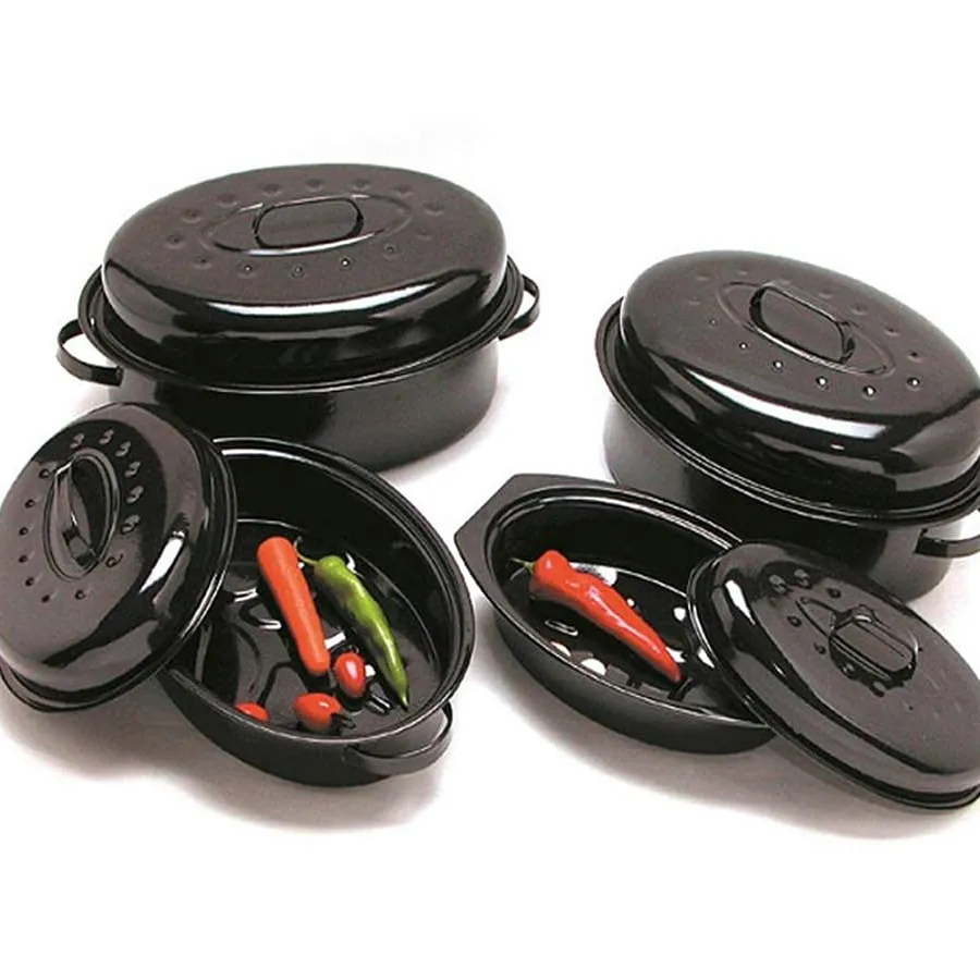 Ovale Emaille Bakken Pan Non-stick Koken Emaille Trays Kip Roosteren Braadpan Emaille Pan