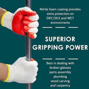 Breathable Digging Planting Yard Work Fishing Home Improvement Gardening <strong>Latex</strong> Textured Coated Working <strong>Gloves</strong> - Product Image 4