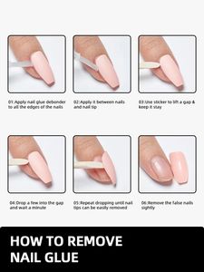 Prix de gros de haute qualité Dessin animé drôle Ongle à dessin coloré Long Coffin Imprimé bâton sur les ongles faux ongles - Product Image 6