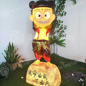 ประติมากรรมไฟประดับกลางแจ้ง Nezha พร้อมไฟ LED ป้องกันน้ำ IP65 สำหรับตกแต่งสวนสาธารณะและโครงการจัดสวน - Product Image 2