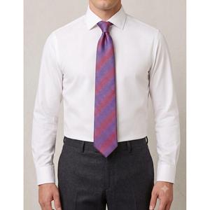 Cravate pour homme en polyester jacquard tissé de qualité supérieure, rayures diagonales violettes et roses, 148 cm x 8 cm, pour affaires, occasions formelles et mariages - Product Image 1