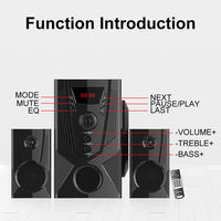 Sistema de Altavoces Multimedia para Cine en Casa con Subwoofer de 2.1 Canales y Sonido Envolvente, Altavoz de 5.25 Pulgadas, con Control Remoto