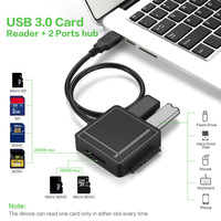 Cable de Conversión USB3.0 a SATA Easy Drive, Hub USB3.0/Tarjeta SD/TF de Triple Uso con Núcleo de Cobre y Aislamiento de PVC