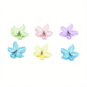 Fermaglio per capelli a forma di fiore di giglio da 9 cm per donne e ragazze con design colorato - Product Image 2