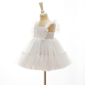 Fantaisie nouveau-né bébé filles robes <span class=keywords><strong>de</strong></span> Baptême Princesse Fête <span class=keywords><strong>De</strong></span> Mariage Blanc Dentelle <span class=keywords><strong>Robe</strong></span> 6-12 <span class=keywords><strong>mois</strong></span> pour les filles - Product Image 2