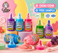 Bonbons durs en forme de sucette avec poudre acidulée, certifiés HACCP/BRC, Halal, personnalisables, bonbons jouets en forme de tétine de biberon pour bébé
