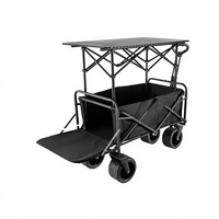 Chariot de voyage pliable de grande taille, de haute qualité, pour le camping en plein air, avec table et pare-soleil