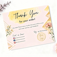 Carte postale de remerciement avec impression de logo de marque personnalisée de haute qualité, impression recto verso en couleur, carte de visite pour petite entreprise