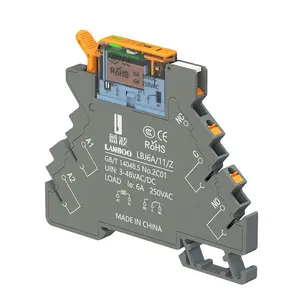 LANBOO High Frequen Utra-thin Slim Relay DIN Mount with LED 6A 1NO1NC Relay 12V 24V Microrelay relay