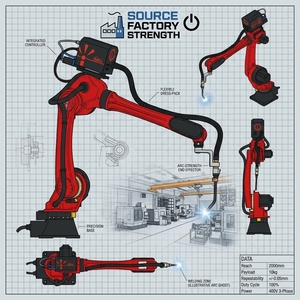 Robot industriel à 6 axes BORUNTE BRTIRUS1820A, charge utile de 20 kg, portée de 1895 mm, pour soudage et préhension - Product Image 2