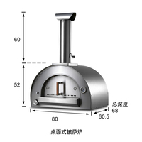 Four à pizza à gaz 304 en acier inoxydable noir à 1 brûleur robuste Carburant GPL moderne Assemblage facile Sans fumée Extérieur pour usage domestique