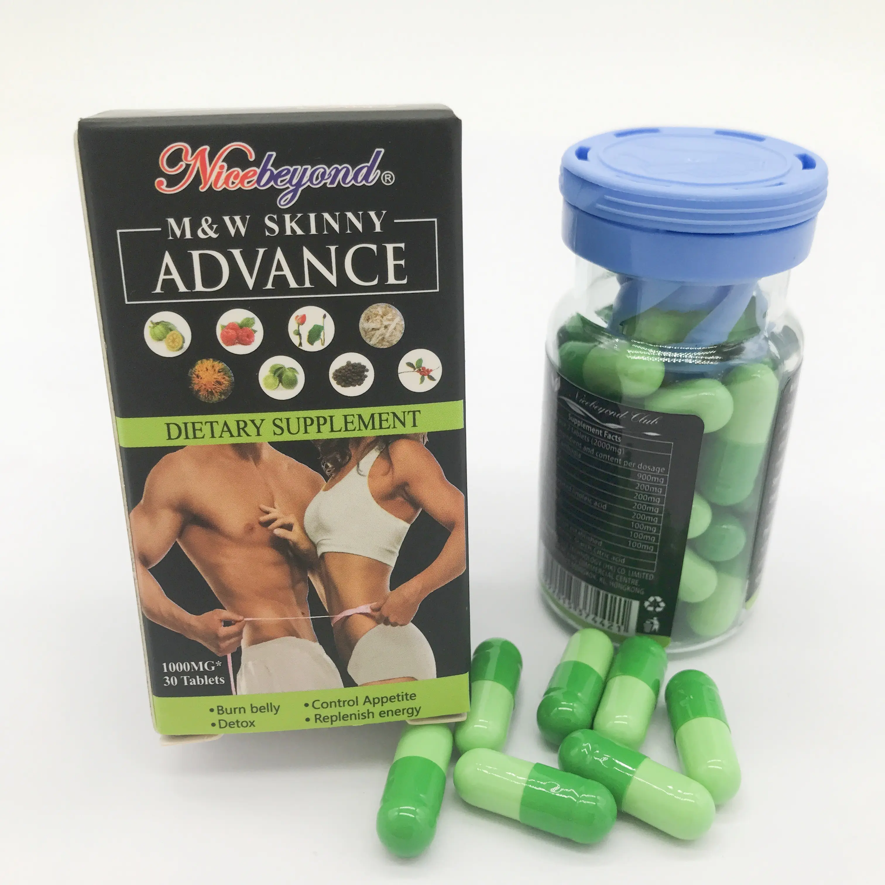 OEM Nicebeyond M & W SKINNY ADVANCE 500mg * 30カプセルナチュラルストロングフォーミュラ