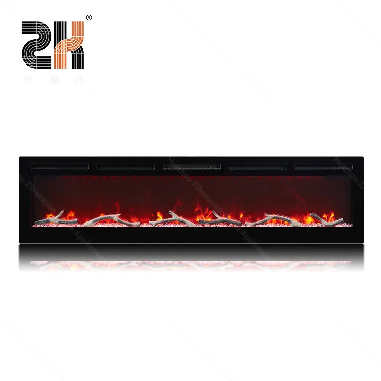 Ama zon hot sale 30"36"42"50"60"72" decorative flame wall mounted recessed LED heater electric fireplaces