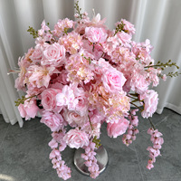 Boule de fleurs en soie de haute qualité, couleurs chaudes, centre de table de mariage, vente chaude, décorations de mariage