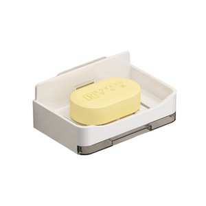 Wall Mounted Soap Dish Double Layer Drainable Storage Box For Bathroom Plastic Rectangular - Product Image 5