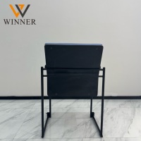Chaise de visiteur de bureau ergonomique de style moderne en plastique avec accoudoirs fixes et hauteur réglable, tableau d'écriture pliable