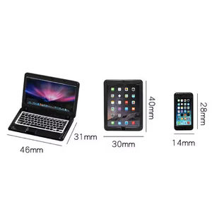 Miniatura de Casa de Muñecas <span class=keywords><strong>1</strong></span>:12, Juego de 3 Piezas de Computadora Portátil, Tableta y Teléfono Móvil, Modelo de Computadora Plegable, Accesorios de Simulación para Casa de Muñecas - Product Image 2