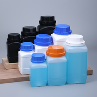 Bouteilles en plastique HDPE de 250 ml, 500 ml, 1000 ml en gros, flacons de laboratoire à large ouverture avec bouchon à vis inviolable