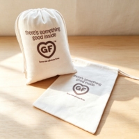 Sacs en coton mousseline écologiques personnalisés avec logo, sacs à cordon pour cadeaux