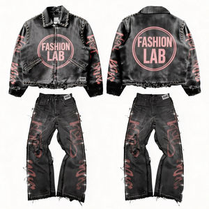 Ensemble de jeans pour hommes DiZNEW 2026, jeans et <span class=keywords><strong>veste</strong></span> en denim pour hommes grandes tailles, impression numérique 3D, jeans pour hommes de haute qualité - Product Image 1