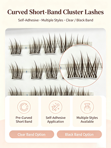 <span class=keywords><strong>Pestañas</strong></span> Postizas Personalizadas, Autoadhesivas, Reutilizables, Libres de Crueldad Animal, de Pelo Sintético, Naturales, sin Necesidad de <span class=keywords><strong>Pegamento</strong></span>, en Racimo, Color Beige - Product Image 2