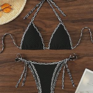 ชุดว่ายน้ำบิกินี่แบบสองชิ้นสำหรับผู้หญิง OEM & ODM แบบ Bandeau บราซิลเลียน พร้อมฟังก์ชั่น Push-up ขนาดมินิ ไมโคร  ปรับแต่งได้ - Product Image 4