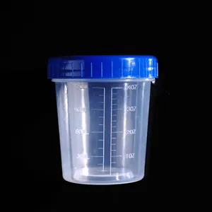 LDPE 60ml 100ml 120ml Disposable lab sterile urine test cup container sample cup with needle