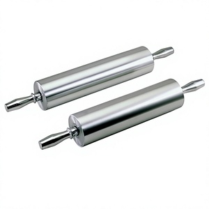 Rouleaux à pâtisserie en acier inoxydable de qualité professionnelle, écologiques, lavables au lave-vaisselle, pour la pâtisserie et la confection de pâtes. - Product Image 1