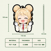 Pegatinas Lenticulares 3D con Movimiento de Anime de Chicas Lindas, Impresión Joyprint, Resistentes al Agua, para Coche, Portátil, Refrigerador