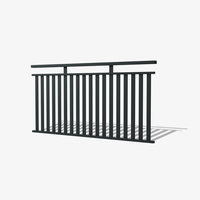 Rampe verticale contemporaine pour terrasse extérieure - Acier inoxydable noir thermolaqué, hauteur 36 pouces
