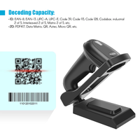 Lecteur de codes-barres 2D CMOS mains libres CE FCC ROHS CB USB filaire Lecteur de codes QR avec support réglable