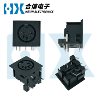 Connecteur Jack MIDI DIN Femelle HX Factory Direct PBT DS-5-03-08 avec Contact en Laiton 12V Nickelé – Vente en Gros