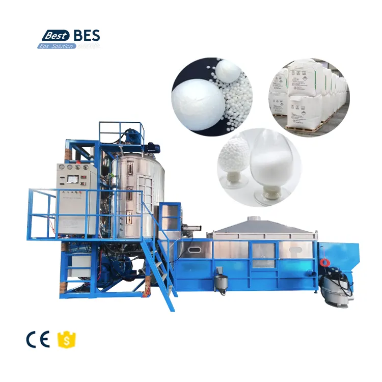 Liên tục mở rộng Polystyrene EPS bọt hạt trước máy giãn nở với nồi hơi cho dây chuyền sản xuất nhà máy EPS