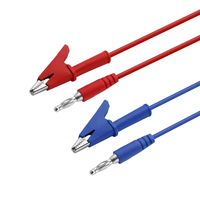 Kawat uji Multimeter tembaga murni 16awg biru kabel daya silikon & kabel ekstensi