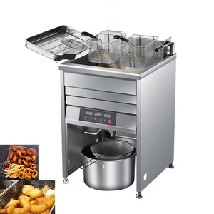 Freidora Industrial Automática a Gas y Eléctrica con Filtro de Aceite para Pollo, <span class=keywords><strong>Papas</strong></span> Fritas, Uso en Restaurantes - Product Image 3
